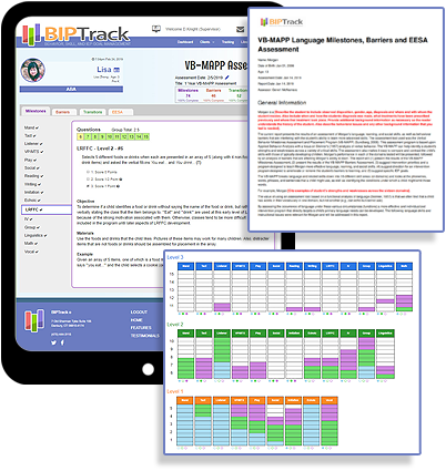 Screenshots of BIPTrack assessments