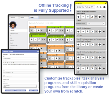 Screenshots of BIPTrack data collection tools