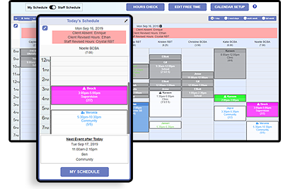 Screenshots of BIPTrack messaging services